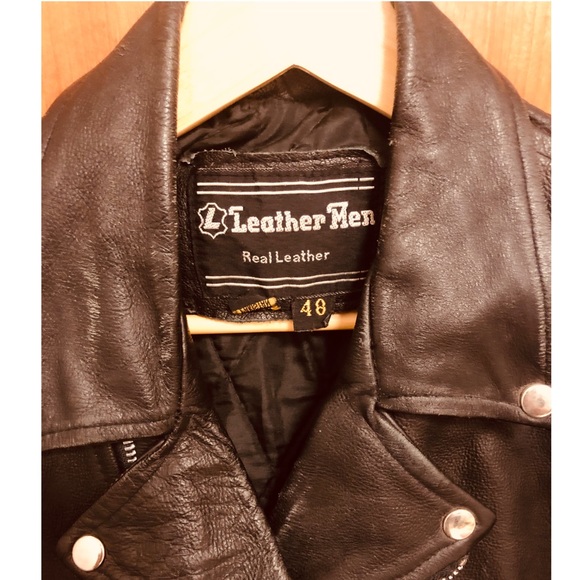 VINTAGE Gen 30 yr old black leather biker jacket - Picture 4 of 7